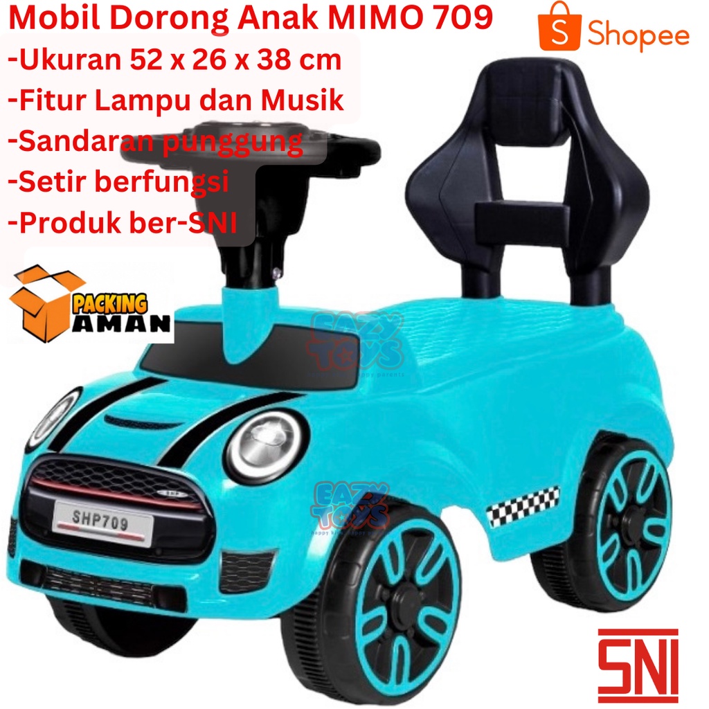 Mobil Anak Bisa Dinaiki Sedan Mini MIMO 709 Mainan Mobil Dorong Anak Fitur Lampu dan Musik