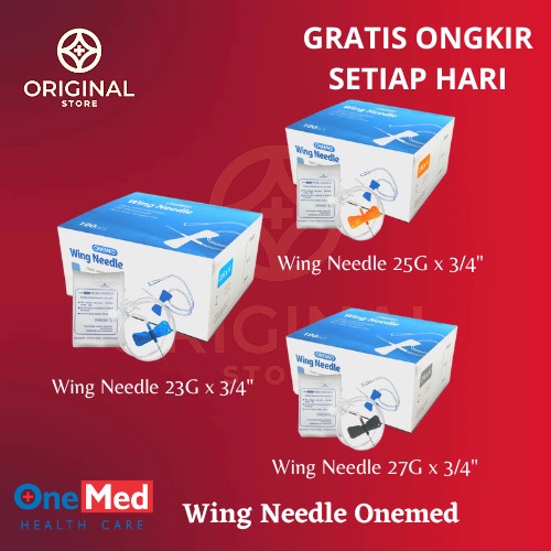 WING NEEDLE ONEMED WINGED JARUM SELANG INFUS 23G 25G 27G - ONEMED