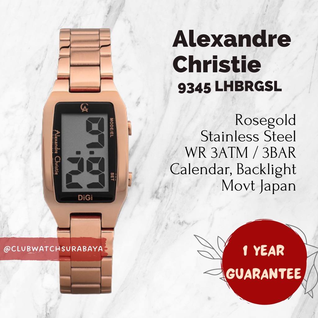 Jam Tangan Wanita Digital Alexandre Christie ORI 9345 LHBRGSL / Alexandre Christie Jam Tangan Cewek 