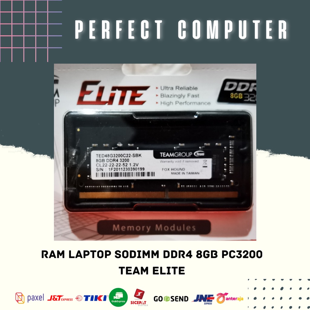 Ram Laptop Sodimm DDR4 8GB PC3200 Team Elite