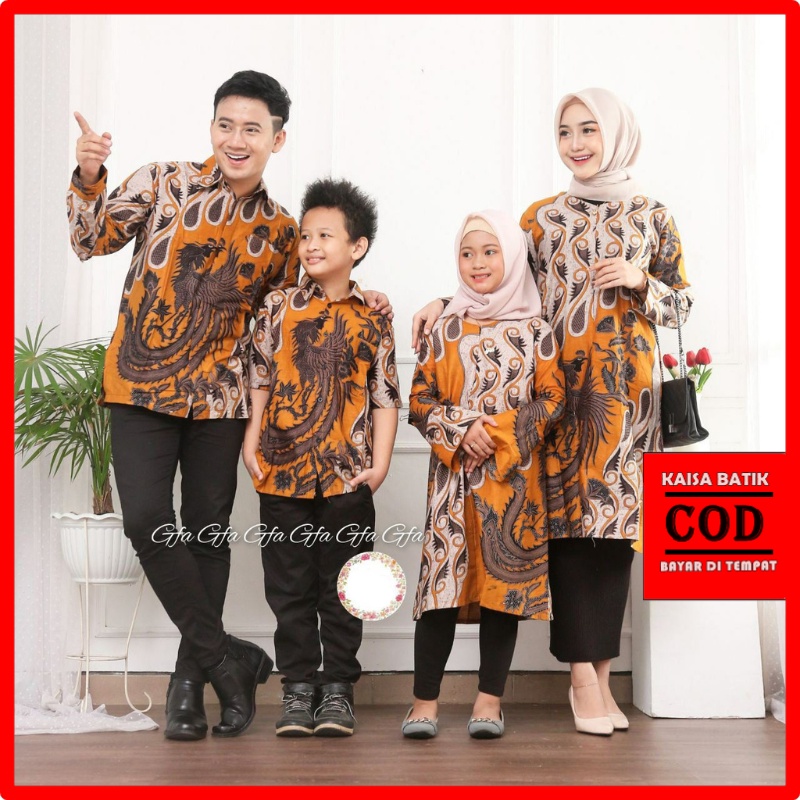 Baju batik Couple keluarga Ibu bapak anak cowok cewek model tunik kemeja