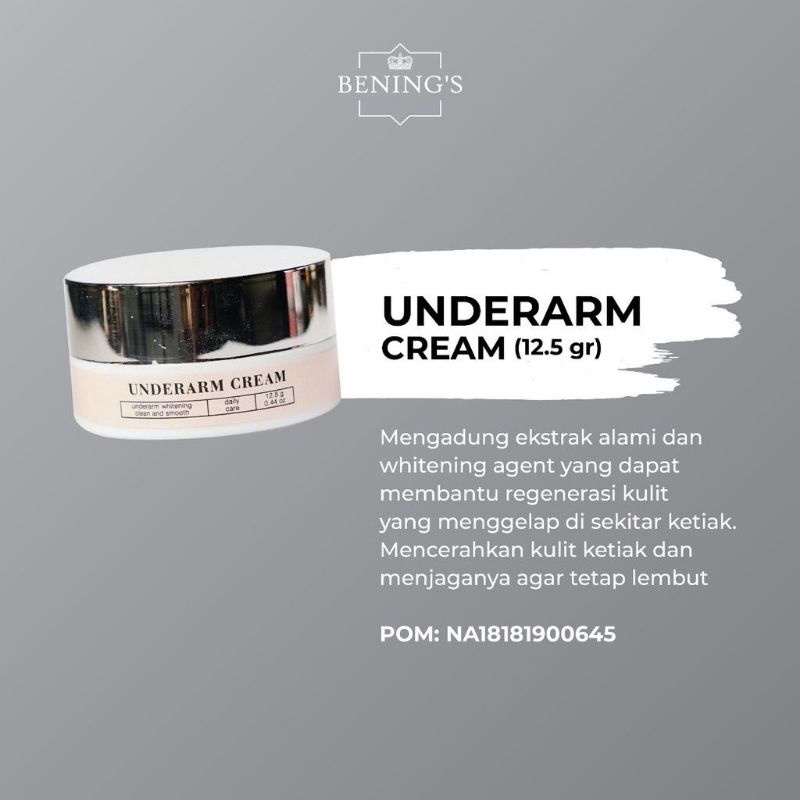 UNDER CREAM BENINGS SKINCARE/CREAM PENCERAH KETIAK/DR OKKY PRATAMA