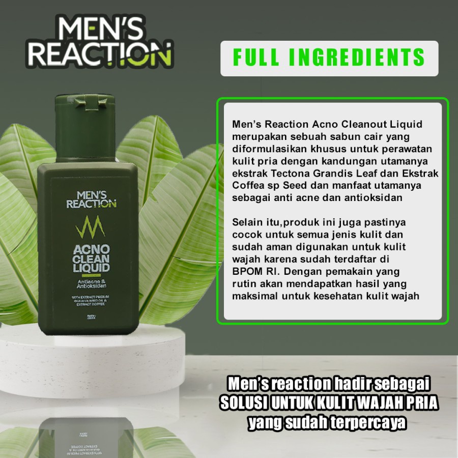 Sabun Jerawat MEN’S REACTION Acno Clean Liquid Anti Bakteri