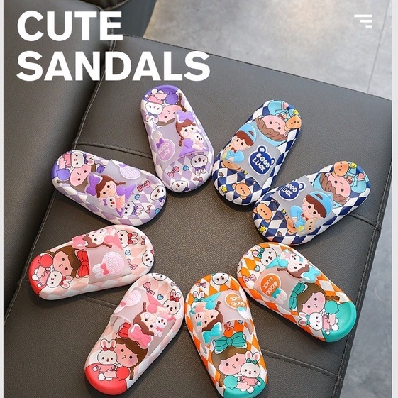 Hnk Sandal Selop Anak Import Cewek Cowok | Kids Cartoon Slippers