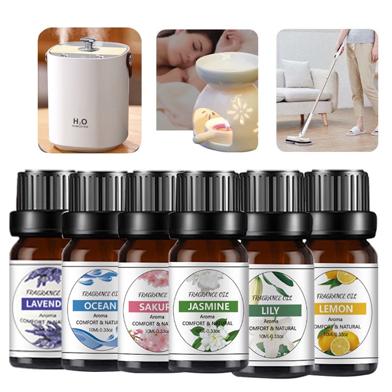 Taffware Pure Aroma Essential Fragrance Oil Aromatherapy 6 in 1 10ml