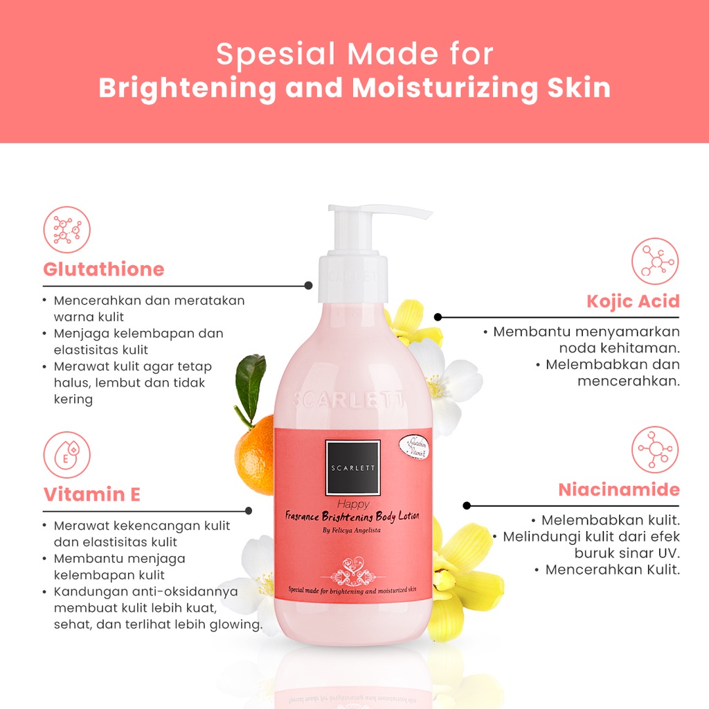 ORIGINAL Scarlett Whitening Body Lotion Happy GIRLSNEED77 MEDAN BEAUTY Cosmetics SKIN CARE Kosmetik Kecantikan