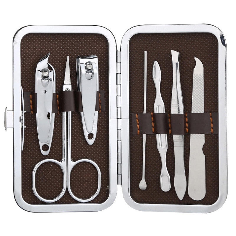 Gunting Kuku Set Lengkap Premium 7 in 1 Korek Kuping Kikir Kuku Pinset Manicure Pedicure Stainless Cocok Untuk Souvenir Pernikahan