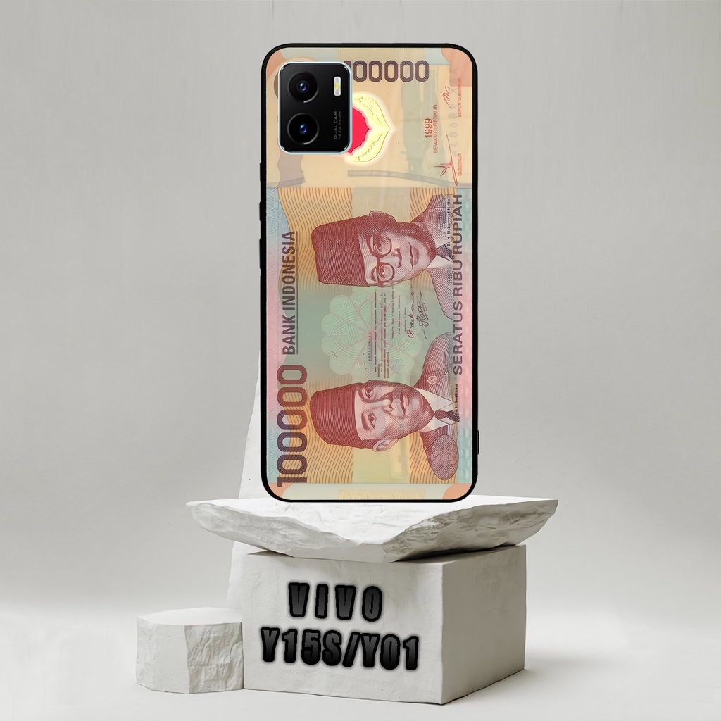 (SV33) Case Kilau Vivo Y15S/Y01 | Y15S | Y01 | Casing Hp Vivo | Pelindung Smartphone | Motif Uang