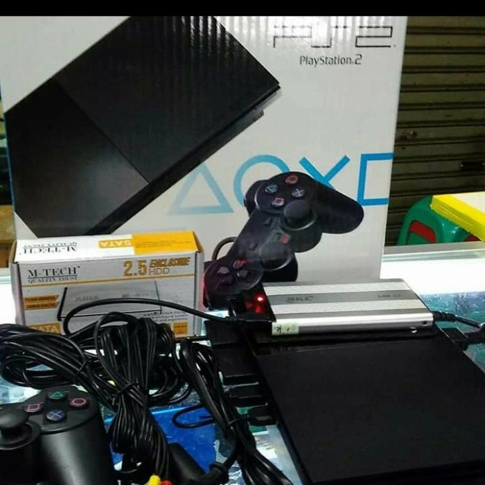 [Game/Console] Ps2 Slim 9Xxxx Matrix Seri +Hardisk 80Gb Bola Baru+2 Stick Ps2