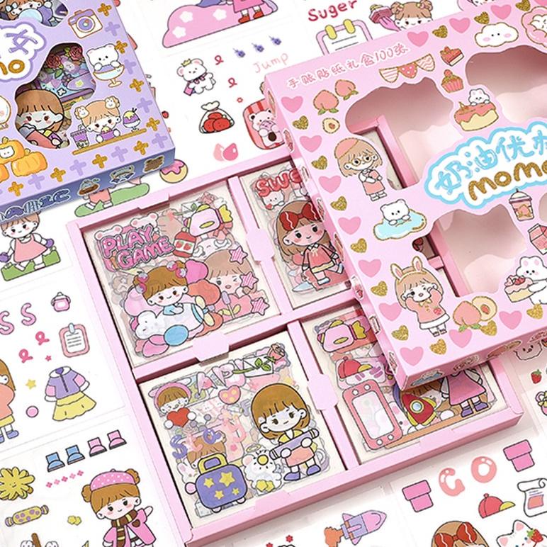 

WOW BANGET 100 Lembar Stiker Motif Kartun Korea Lucu Anti Air Dekorasi Handbook Scrapbook DIY 3392 ㊢