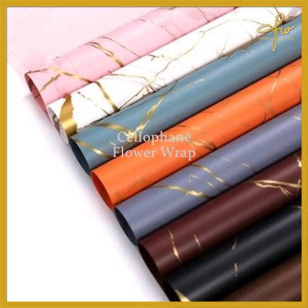 

Kertas Buket Gold Marble Cellophane Flower Wrapping