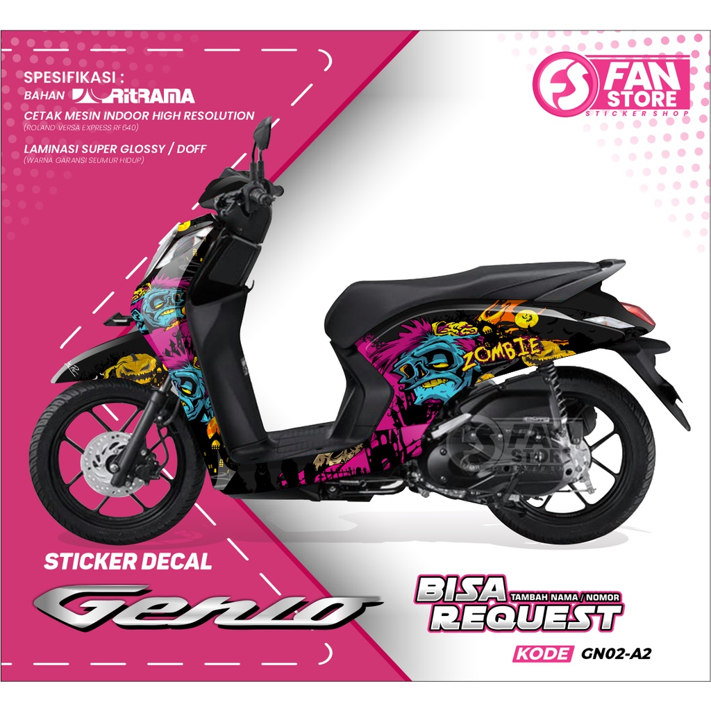 Decal Honda Genio Full Body Sticker Genio Full Body - Striping Genio - Sticker Motor - Kode GN02