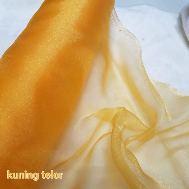 Kain Organza Silk Metalik / Organza Kristal / Organza Glossy / Organza Polos Pearl Pasir