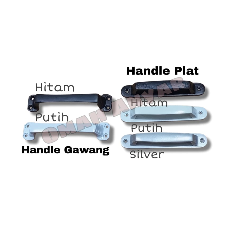 Handle Tarikan Lemari Laci ABC Plat Gawang Hitam Putih