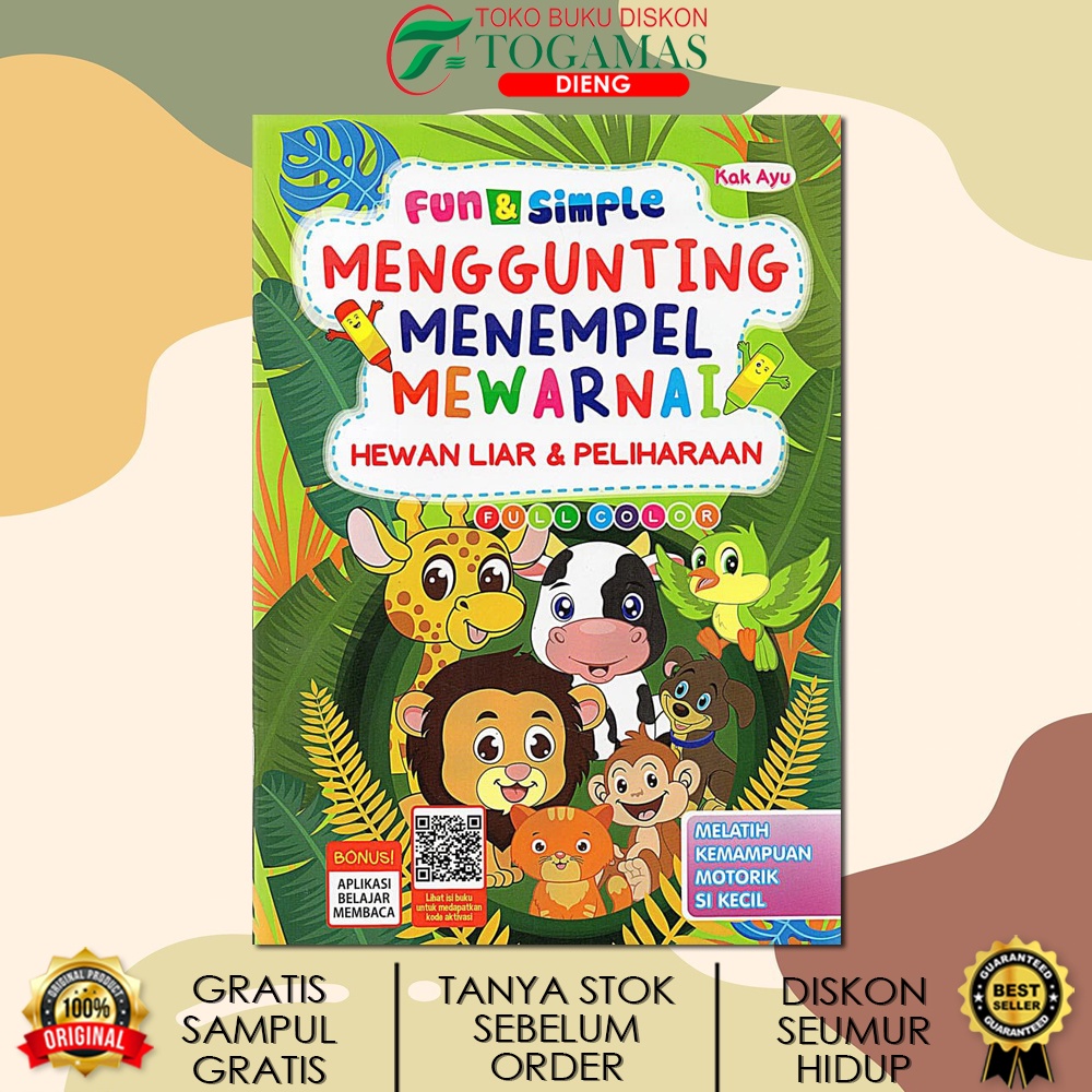 FUN &amp; SIMPLE : MENGGUNTING MENEMPEL MEWARNAI : HEWAN LIAR &amp; PELIHARAAN / KAK AYU