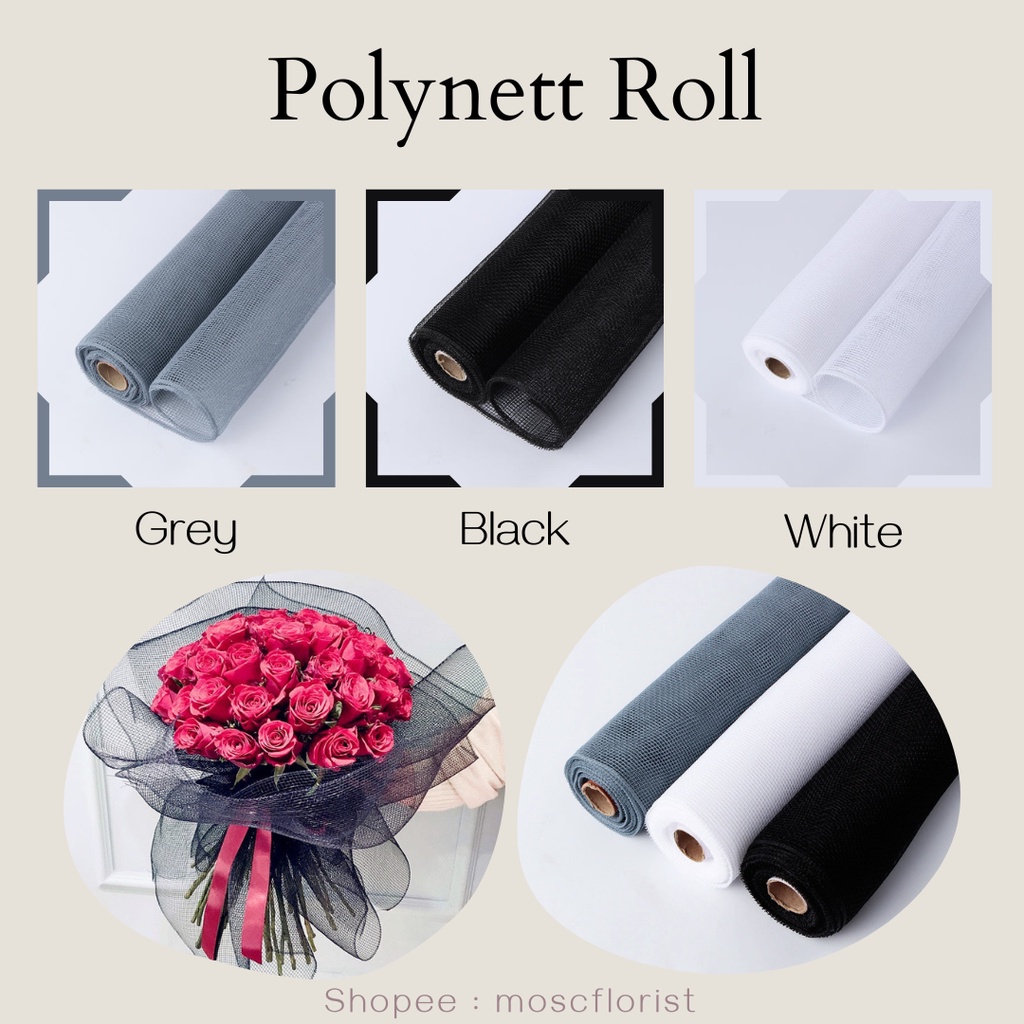 Jual Flower Wrapping Paper Kain Roll Tile Jaring Pembungkus