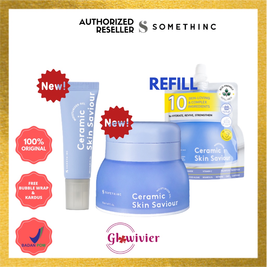 SOMETHINC Ceramic Skin Saviour Moisturizer Gel REFORMULATED 25ml / 50ml / Refill / Travel Size 5ml P