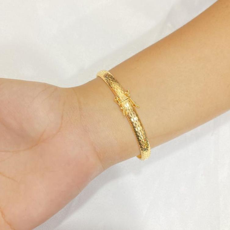 Termurah gelang tangan kolong 2pcs gelang keroncong kolong isi 2 perhiasan wanita titanium gold