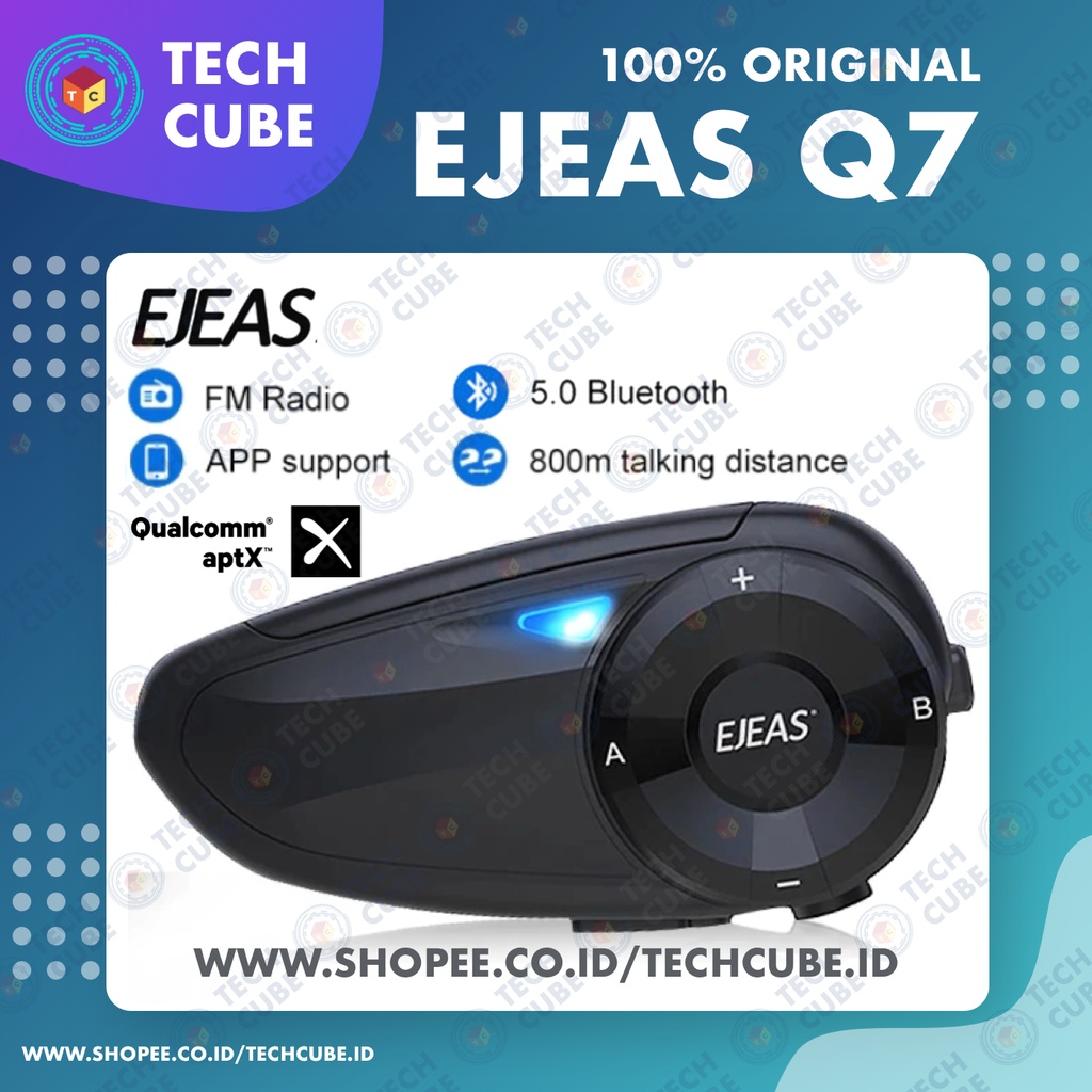 EJEAS Q7 Bluetooth Radio FM Intercom Helm 7 Rider Helmet Alt V6 PRO