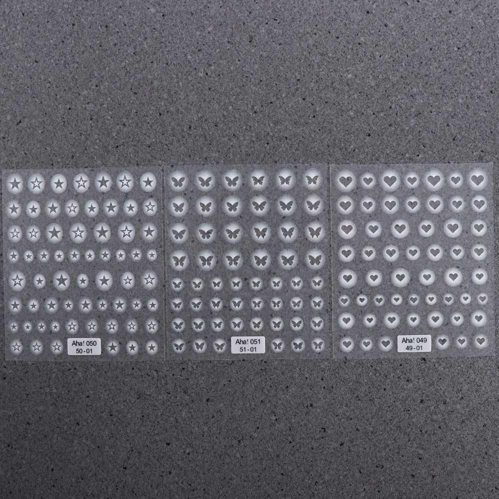 Agustinina Tembus Stiker Kuku Wanita Cinta Hati Perekat Diri Kupu-Kupu Bintang Nail Decals