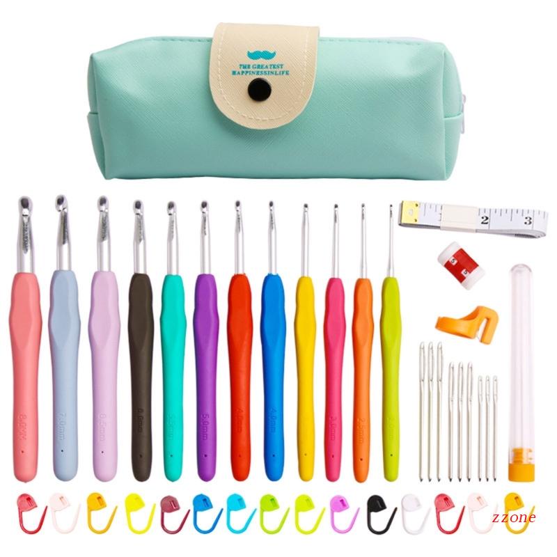 Zzz 41pcs / Set Jarum Rajut / Crochet / Tenun Gagang Panjang Lembut Ergonomis