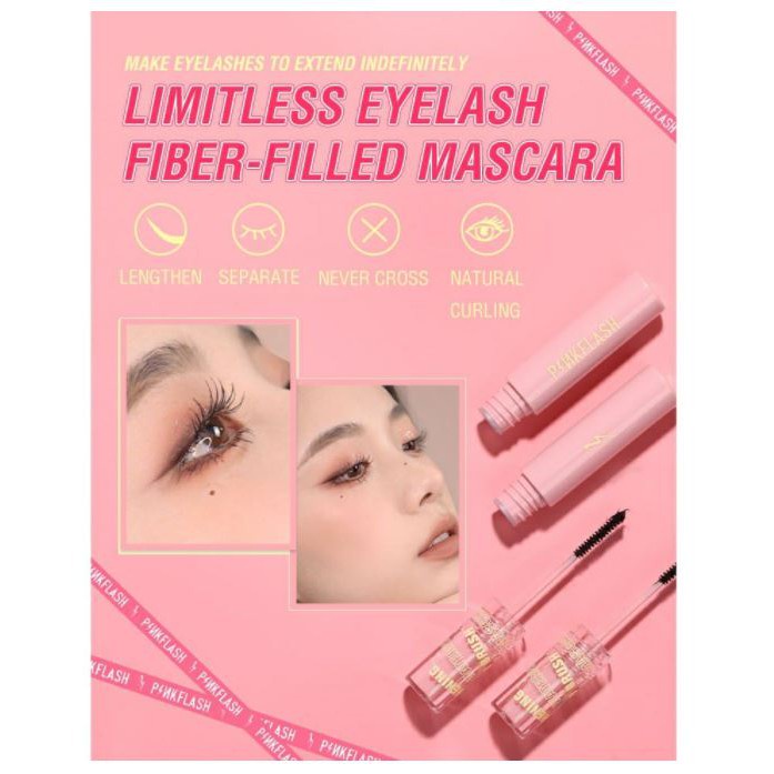 PINKFLASH Lengthening Waterproof Micro Brush Mascara | Maskara Pink Flash