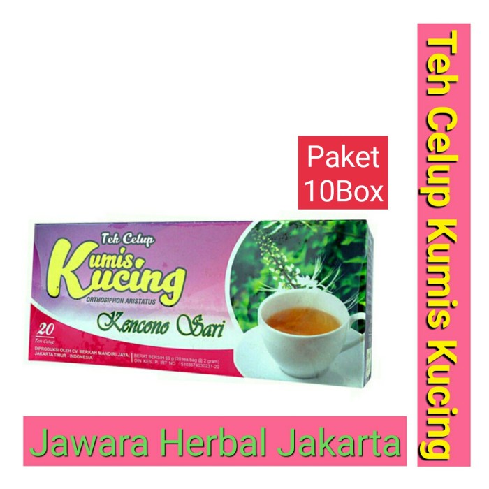 

ORIGINAL MURAH 10 Box Teh Celup Kumis Kucing Kenconosari Herbal batu Ginjal