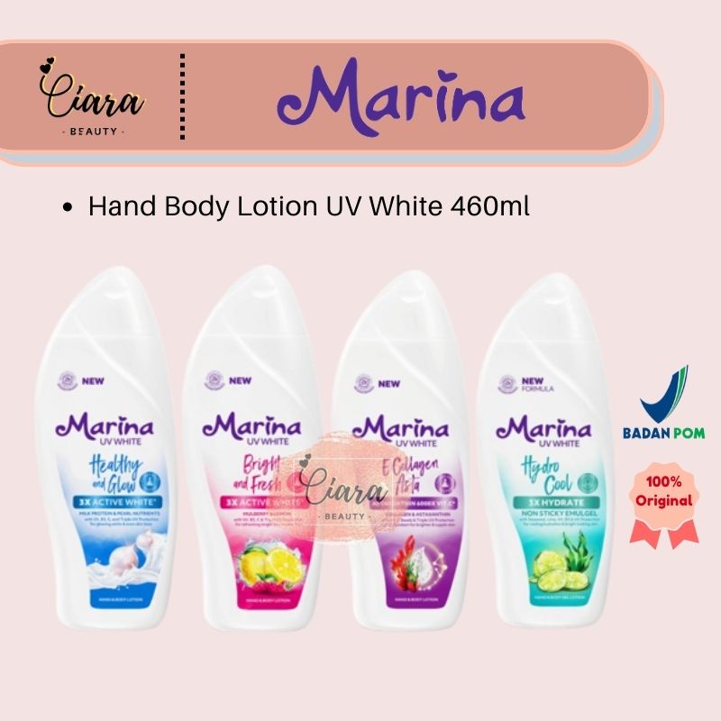 Jual Marina Hand Body Lotion UV White 460 ml Shopee Indonesia