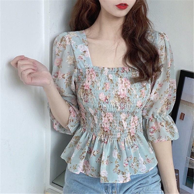 BEFAST - ZFS OOTD Blouse LIANY / CHUYA BABYDOLL SMOCK SWEET TOP / Blouse Wanita Model Terbaru / Pakaian Kekinian Remaja Wanita / Blouse Karet / Atasan Lengan 3/4 / Fashion Ala Style Korean Wanita / Blouse Casual Wanita / Outfit Wanita Modis
