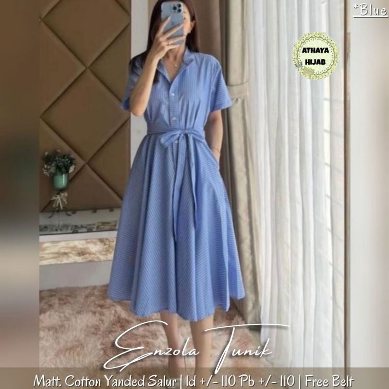 Enzola Tunik wanita tunik katun tunik busui dress wanita dress pendek wanita midi dress