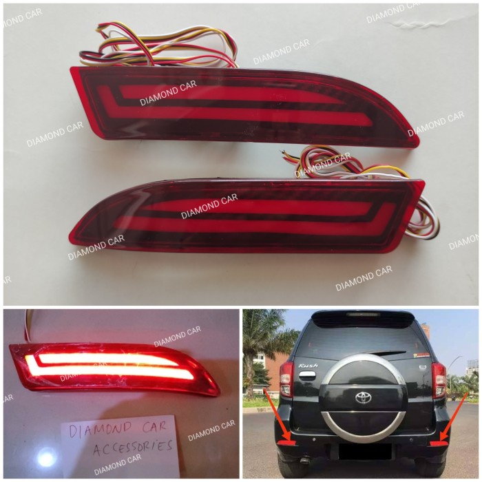 RUSH TERIOS 2006-2010 LAMPU REFLEKTOR LED BUMPER BELAKANG TYPE A
