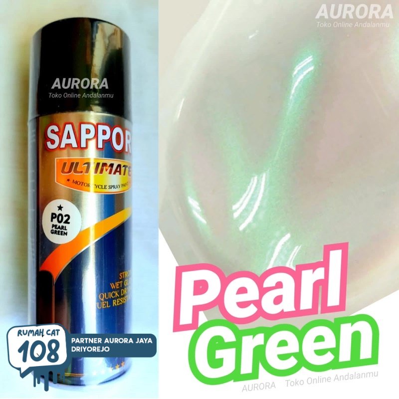 

Rumah Cat - Pilox Sapporo Ultimate Pearl Green P02 Lembayung Hijau 400ml Cat Pilok Pylox Mengkilap Gloss Mutiara Putih Rumah Cat Motor dan Mobil