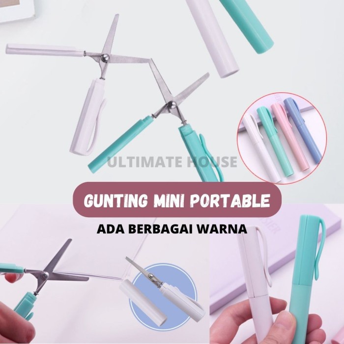 

Mudah Gunting Portabel Gunting Kecil Gunting Mini Lipat Portable Bentuk Pena Murah