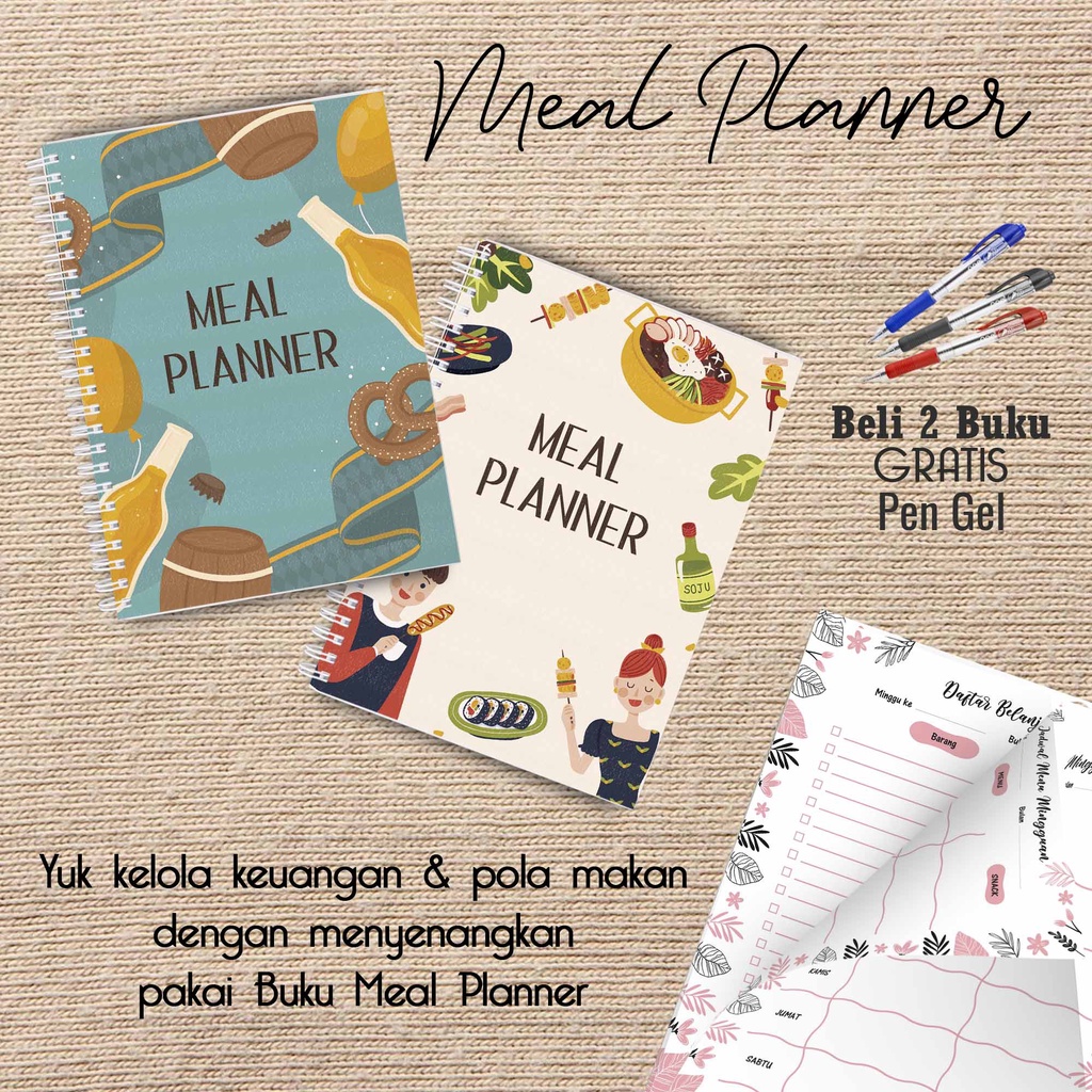 

Hanabi Meal Planner / Jadwal Menu Hemat Harian Beli 2 Buku Gratis Pen Gel Kode MP14