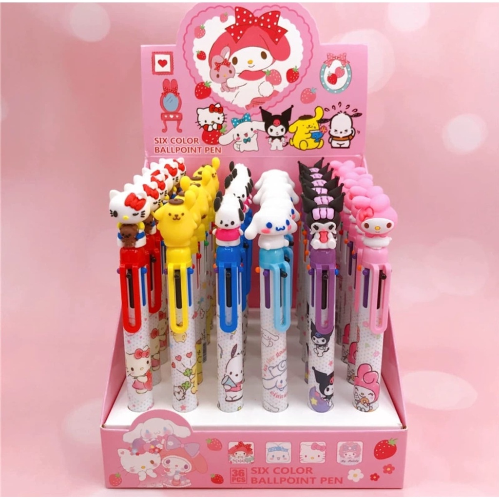 

bolpen 6 warna motif karakter