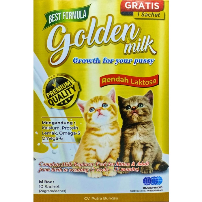 (WHOLE SALE) GOLDEN MILK (60 KOTAK) | SUSU KUCING LOW LACTOSE