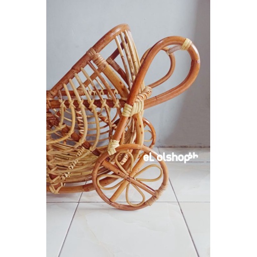 property foto bayi newborn stroller kereta rotan rattan ukuran sedang