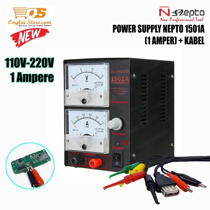 Power Supply Hp Analog Nepto 1501A Plus Kabel Ps-1501A Manual 1A 15V