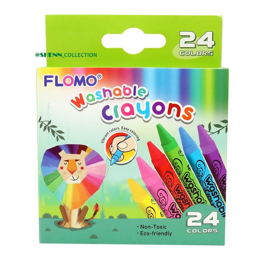 

FLOMO WASHABLE CRAYONS 24 COLORS