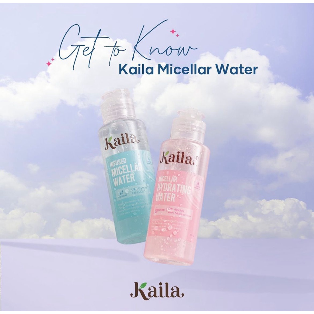 BPOM KAILA Micellar Hydrating Water | Makeup Remover with Niacinamide Infused Micellar Water Pembersih Make Up