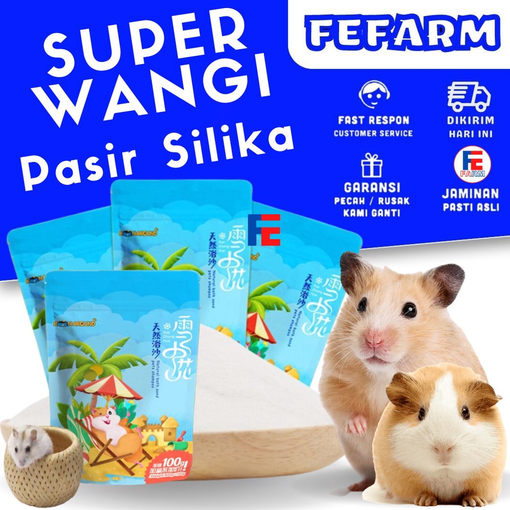 PASIR MANDI HAMSTER  BATHING SAND MANDI 600 GRAM  WANGI BERSIH FEFARM