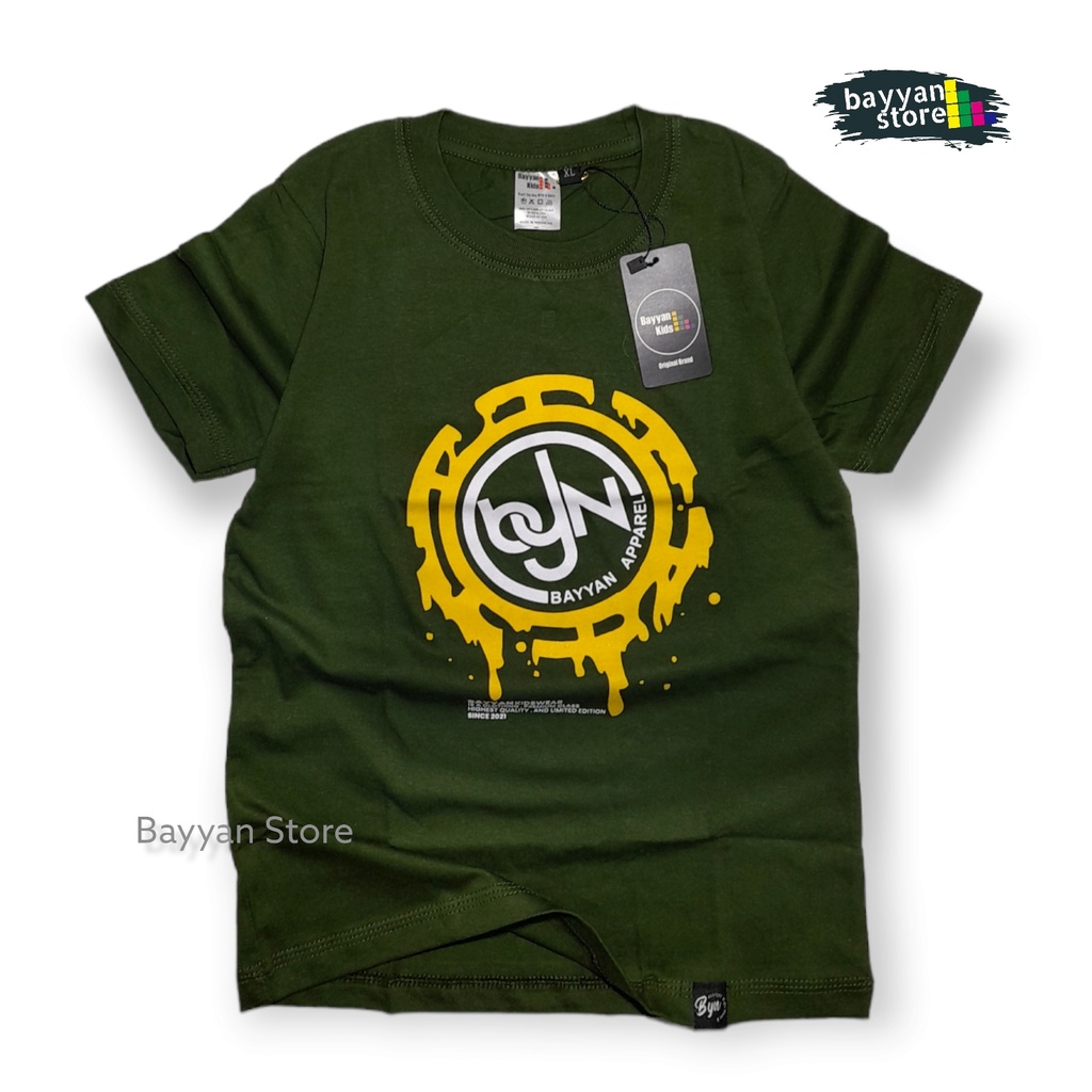 Bayyan Kaos Distro Anak Laki Laki Umur 1-12 Tahun Sablon Plastisol