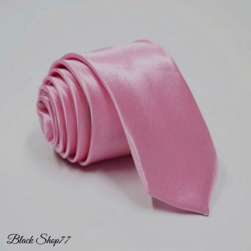 Dasi Pria Dasi Panjang Satin Polos Pink Muda 3 Inchi 8 Cm