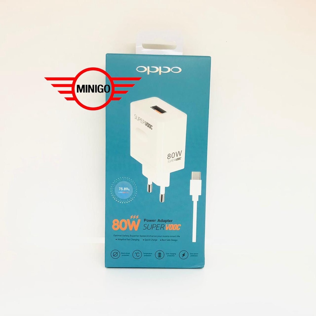 Charger Casan Cas Oppo Reno9 pro 2023 A92 A33 A52 A53 A54 A55 Reno 4F 80W Fast Charging Tipe TYPE C dan MICRO-USB