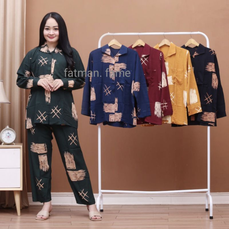 [BISA COD ]Baju wanita //setelan tie dye lengan panjang/one set tie dye puas panjang //one set motif puas lengan panjang full kancing/ine set tie dye pus terbaru/terlaris