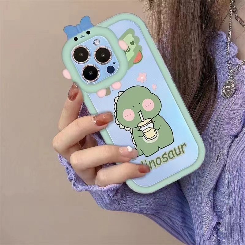 Ins Case Motif Dinosaurus Untuk iPhone 14 14pro 14Plus 14prm 13prm 11 6splus 7Plus 8Plus Xr XS 13 12pro Max