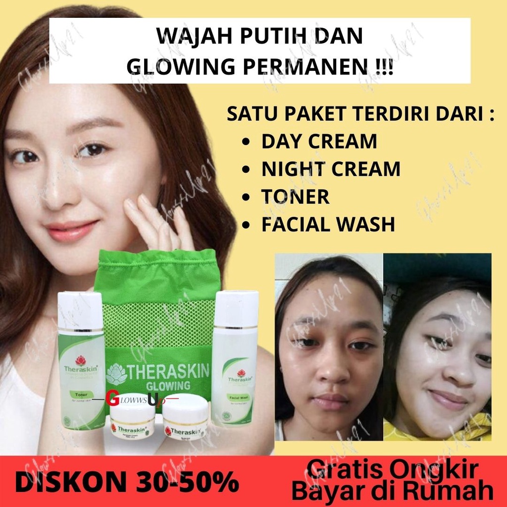 PAKET GLOWING BPOM PAKET SKINCARE THERASKIN PAKET GLOWING ORIGINAL BPOM SUNCARE THERASKIN KRIM PAGI KRIM MALAM TONER WAJAH FACIAL WASH PERAWATAN WAJAH SKINCARE BPOM KRIM SIANG MALAM