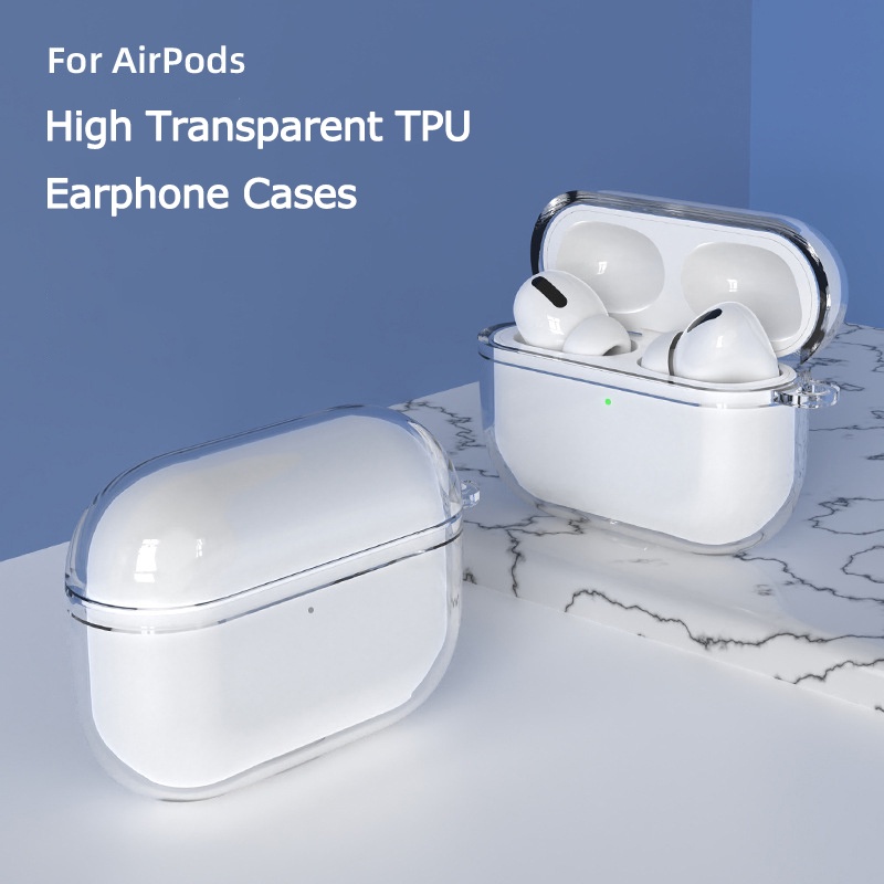 1pc Casing Silikon Transparan Anti Gores + Lanyard Untuk Simpan Earphone Wireless Bluetooth Apple AirPods Pro 2