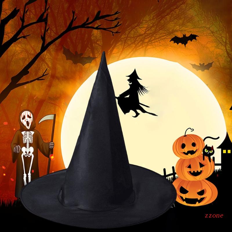 Topi Penyihir Warna Hitam Untuk Kostum Halloween