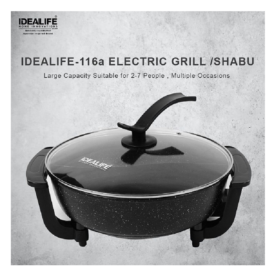 IDEALIFE Electric Grill Shabu Panci Shabu Shabu Listrik IL-116A